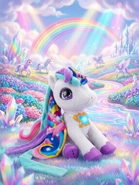 Large Plush Interactive Rainbow Unicorn Toy - Magical Pony 🌈 ✨ 🦄